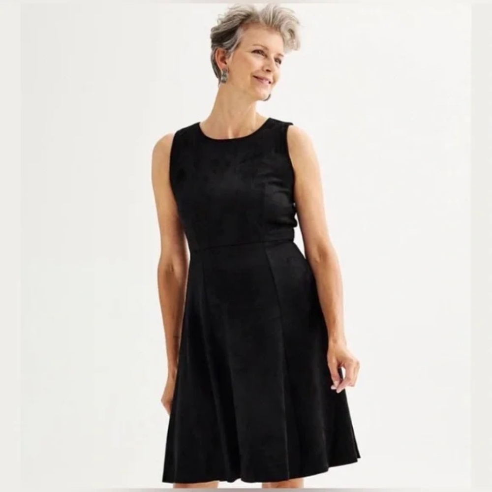 NWT Faux Suede Black Dress